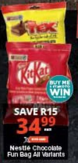 Checkers Nestle Chocolate Fun Bag All Variants offer