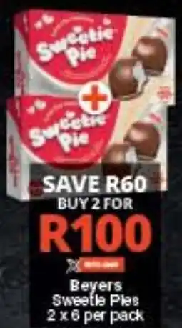 Checkers Beyers Sweetie Pies 2x6 per pack offer