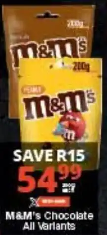 Checkers M&M's Chocolate All Variants offer