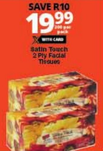 Checkers Satin Touch 2 Ply Facial Tissues offer