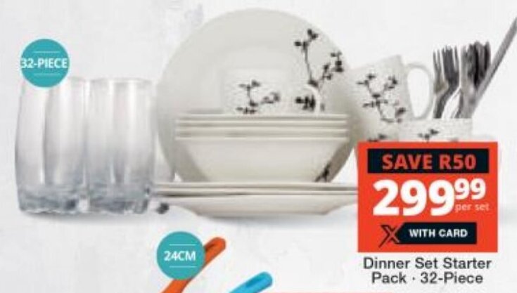 Dinner Set Starter Pack 32-Piece offer at Checkers