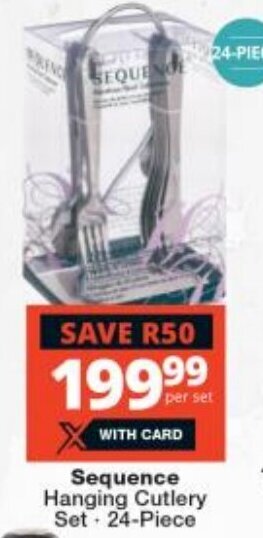 Checkers Sequence Hanging Cutlery Set - 24-Piece offer
