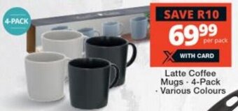Checkers Latte Coffee Mugs - 4-Pack - Various Colours offer