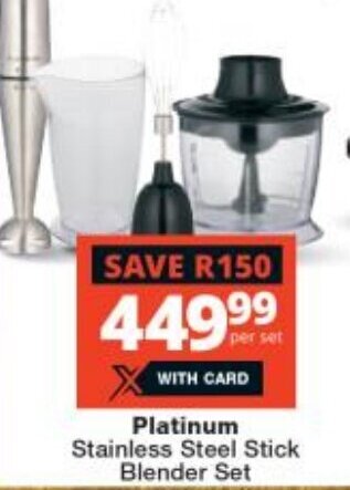 Checkers Platinum Stainless Steel Stick Blender Set offer