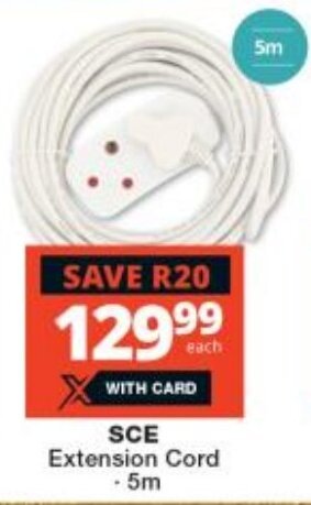 Checkers SCE Extension Cord -5m offer