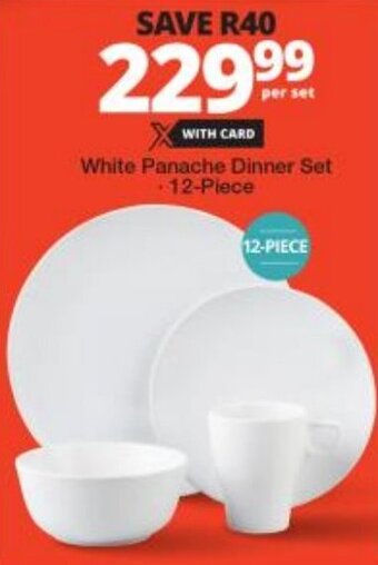 White Panache Dinner Set 12-Piece