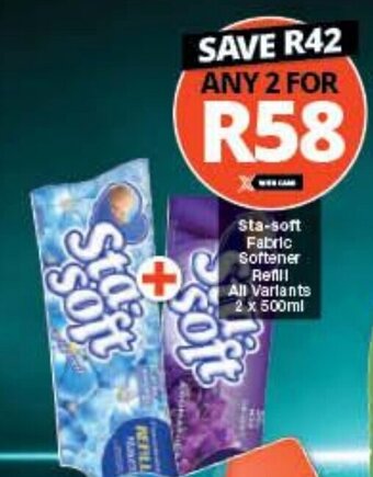 Checkers Sta-soft Fabric Softener Refill All Variants 2 x 500ml offer