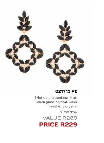 Honey Fashion Accessories 24ct gold plated earrings. offer