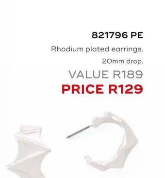 Rhodium plated earrings