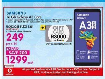 Makro Samsung 16GB Galaxy A3 Core offer