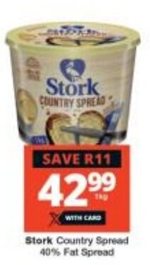 Checkers Stork Country Spread 40% Fat Spread offer