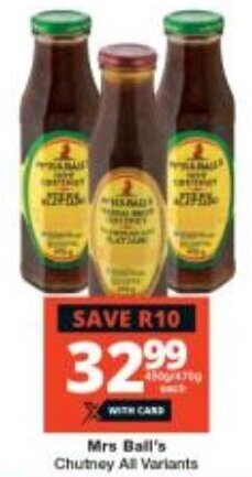 Checkers Mrs Ball's Chutney All Variants offer