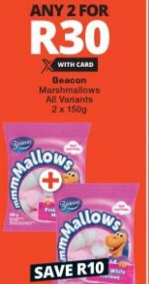 Beacon Marshmallows All Variants 2 X 150g Offer At Checkers