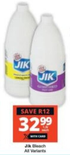 Checkers Jik Bleach All Variants offer