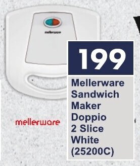 President Hyper Mellerware Sandwich Maker Doppio 2 Slice White (25200C) offer