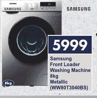 President Hyper Samsung Front Loader Washing Machine 8kg Metallic (WW80T3040BS) offer