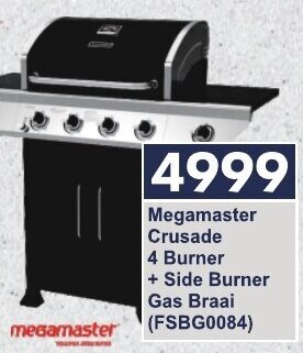 President Hyper Megamaster Crusade 4 Burner + Side Burner Gas Braai offer