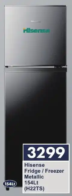 President Hyper Hisense Fridge Freezer Metallic 154Lt (H22TS) offer