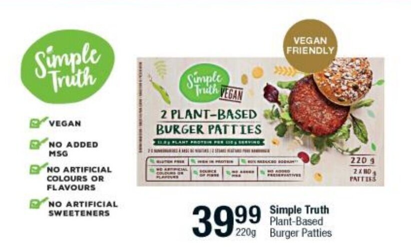 Simple Truth PlantBasedSimple Truth PlantBased Burger Patties offer