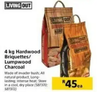 Builders Warehouse 4 kg Hardwood Briquettes/ Lumpwood Charcoal offer