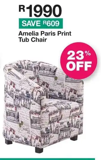 House & Home Amelia Paris Print Tub Chair offer