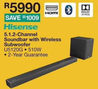 House & Home Hisense 5.1.2-Channel Soundbar with Wireless Subwoofer offer