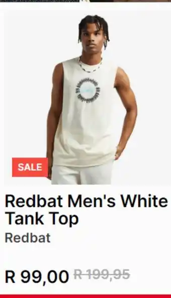 Sportscene Redbat men's white tank top offer