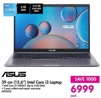 Makro Asus 39 cm (15.6") Intel Core i3 Laptop offer