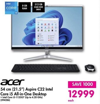 Makro acer 54 cm (21.5") Aspire C22 Intel Core i5 All-in-One Desktop offer
