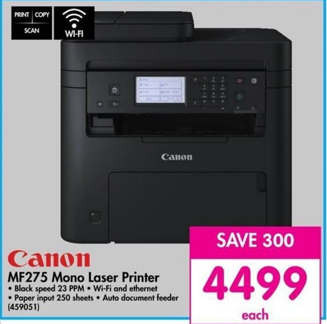 Canon MF275 Mono Laser Printer offer at Makro