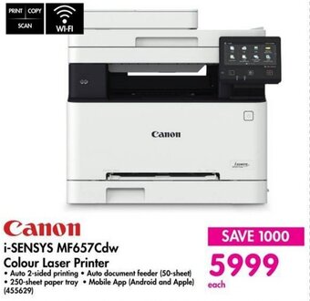 Makro Canon i-SENSYS MF657Cdw Colour Laser Printer offer