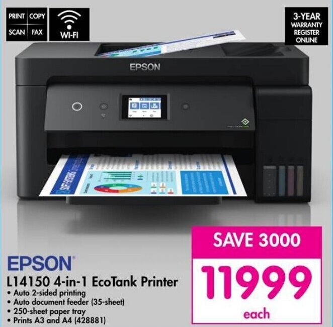 EPSON L14150 4-in-1 EcoTank Printer offer at Makro