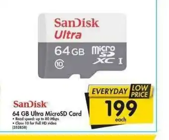 SanDisk 64GB Ultra MicroSD Card