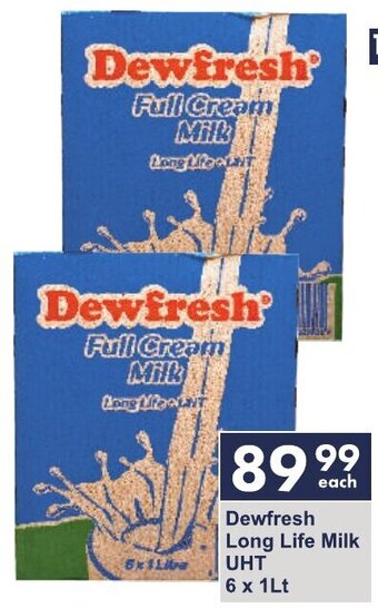 President Hyper Dewfresh Long Life Milk UHT 6 x 1Lt offer
