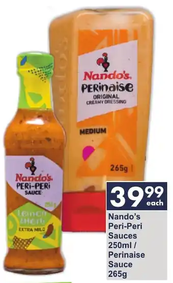 President Hyper Nando's Peri-Peri Sauces 250ml/Perinaise Sauce 265g offer