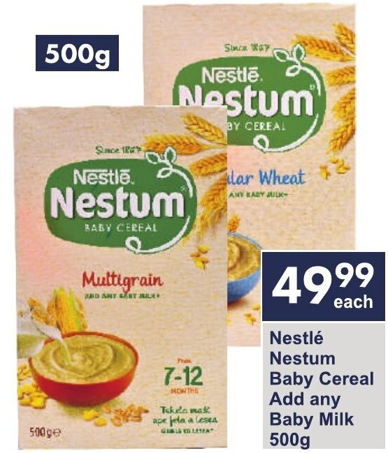 Nestlé Nestum Baby Cereal Add any Baby Milk 500g offer at President Hyper