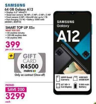 Makro Samsung 64GB Galaxy A12 offer