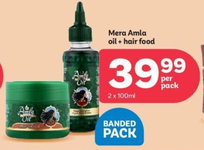Mera Amla oil + hair food offer at PEP