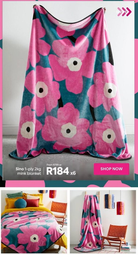 Sino 1ply 2kg mink blanket offer at HomeChoice