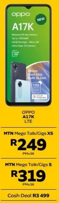 MTN OPPO A17K LTE offer