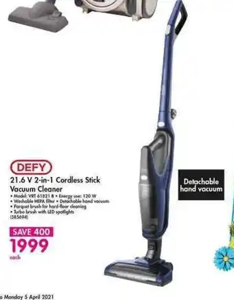 Makro DEFY 21.6 V 2-in-1 Cordless Stick offer