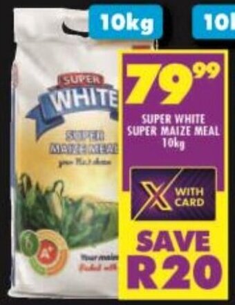 Shoprite SUPER WHITE SUPER MAIZE MEAL 10kg offer