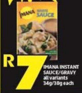 Shoprite IMANA INSTANT SAUCE/GRAVY all variants 34g/38g each offer