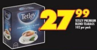 Shoprite TETLEY PREMIUM BLEND TEABAGS 102 per pack offer