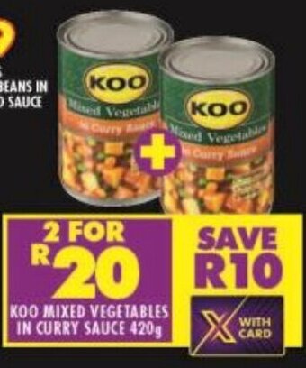 Shoprite KOO MIXED VEGETABLES IN CURRY SAUCE 420g offer