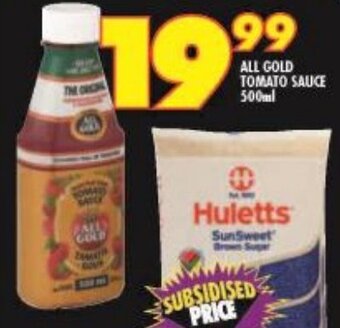 Shoprite ALL GOLD TOMATO SAUCE 500ml offer