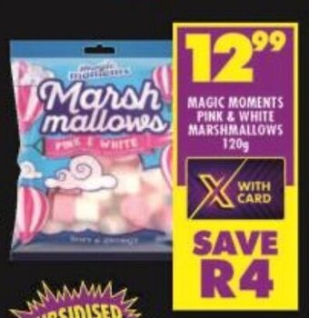 Shoprite MAGIC MOMENTS PINK & WHITE MARSHMALLOWS 120g offer