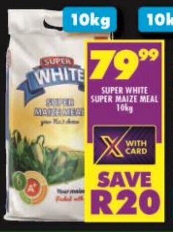 Shoprite SUPER WHITE SUPER MAIZE MEAL 10kg offer
