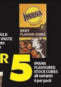 Shoprite IMANA FLAVOURED STOCK CUBES all variants 6 per pack offer