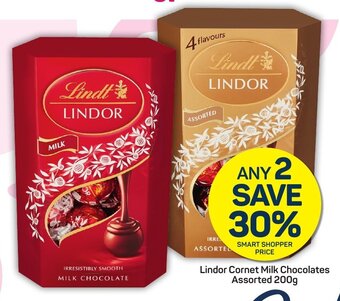 Pick n Pay Lindor Cornet Milk Chocolates Assorted 200g offer